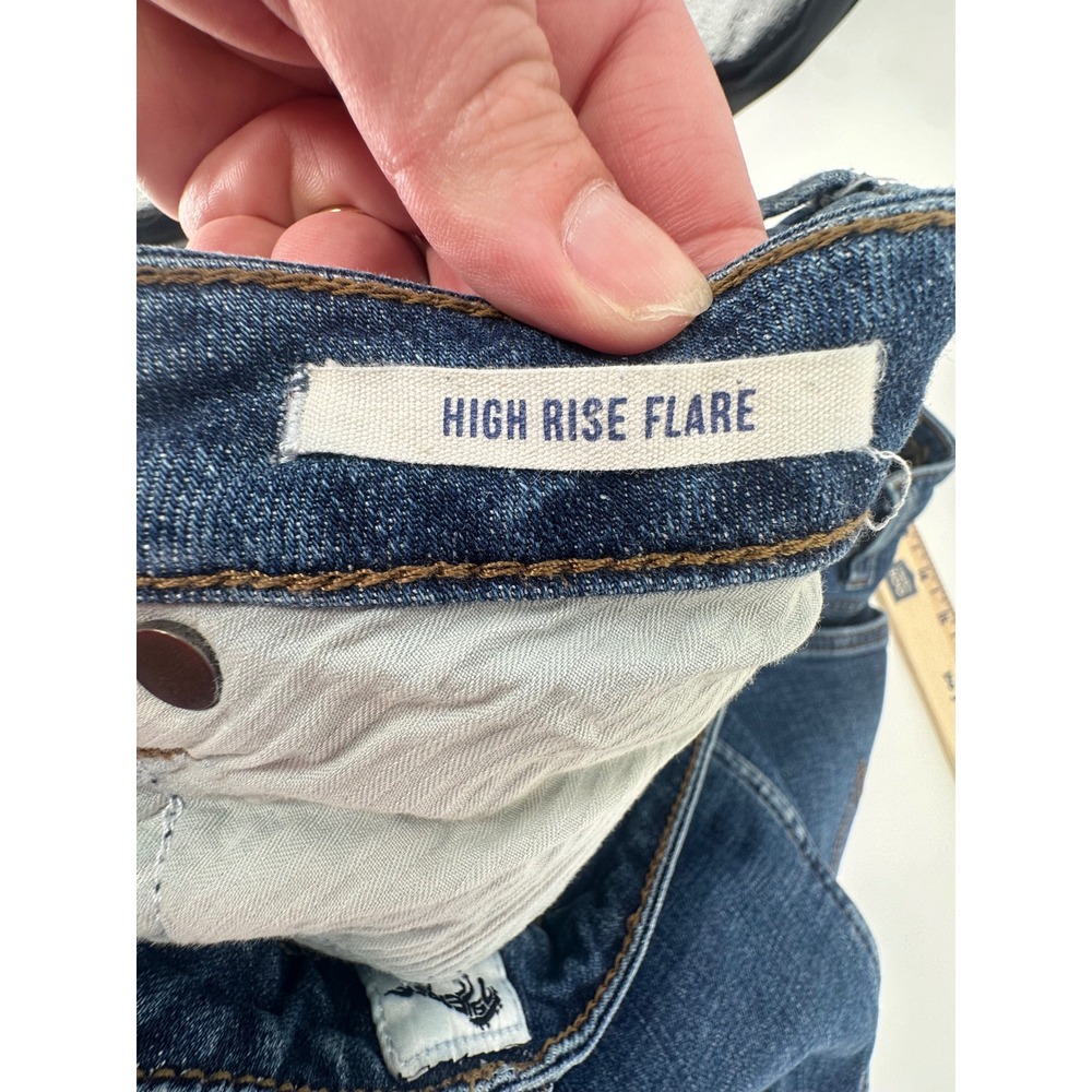 Wrangler High Rise Flare Jeans Womens 34x30 Blue Denim Bell Bottoms Cowgirl - Picture 5 of 16